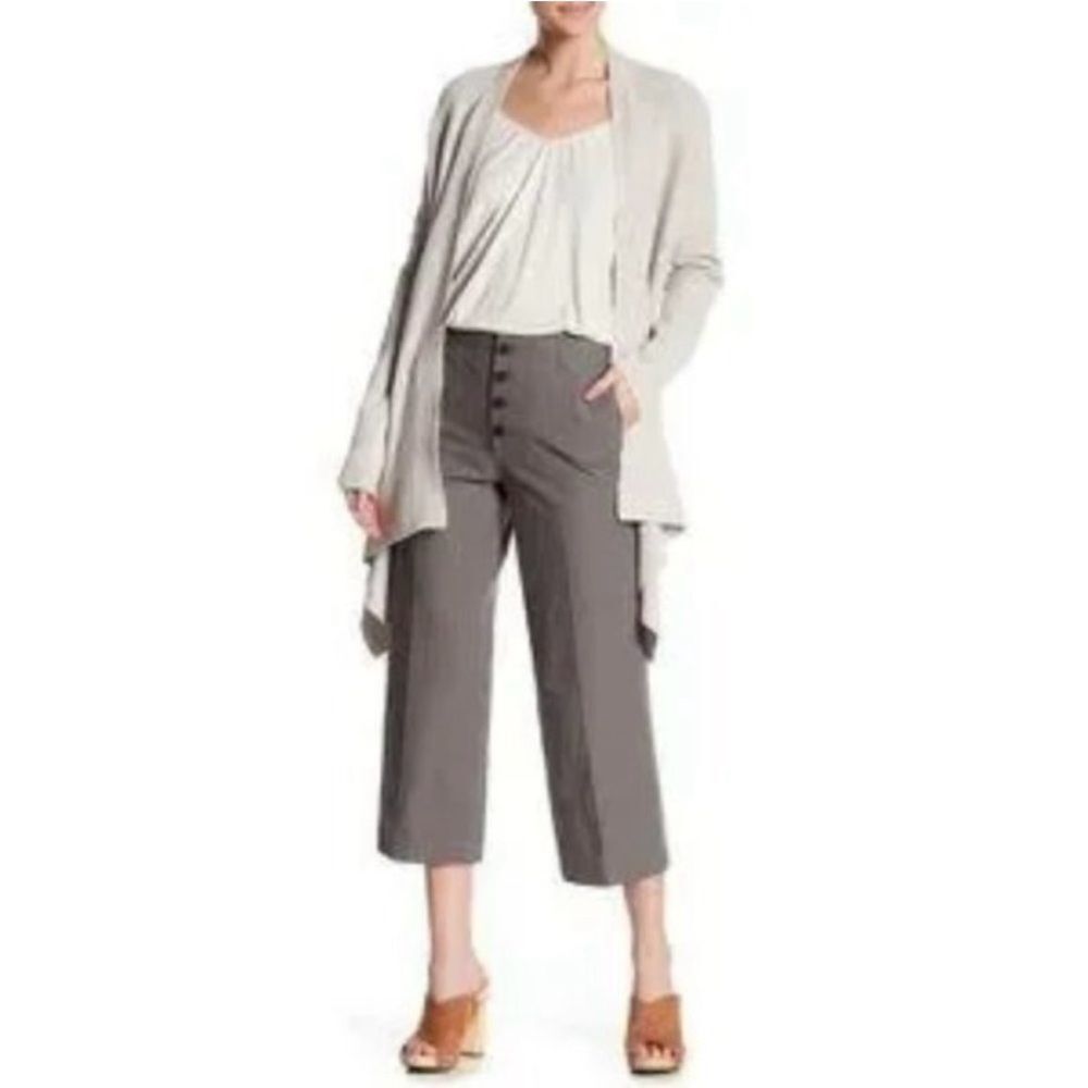 Brochu Walker Crop Ankle Plazacore Pants Button Fly Gray Wide‎ Leg small